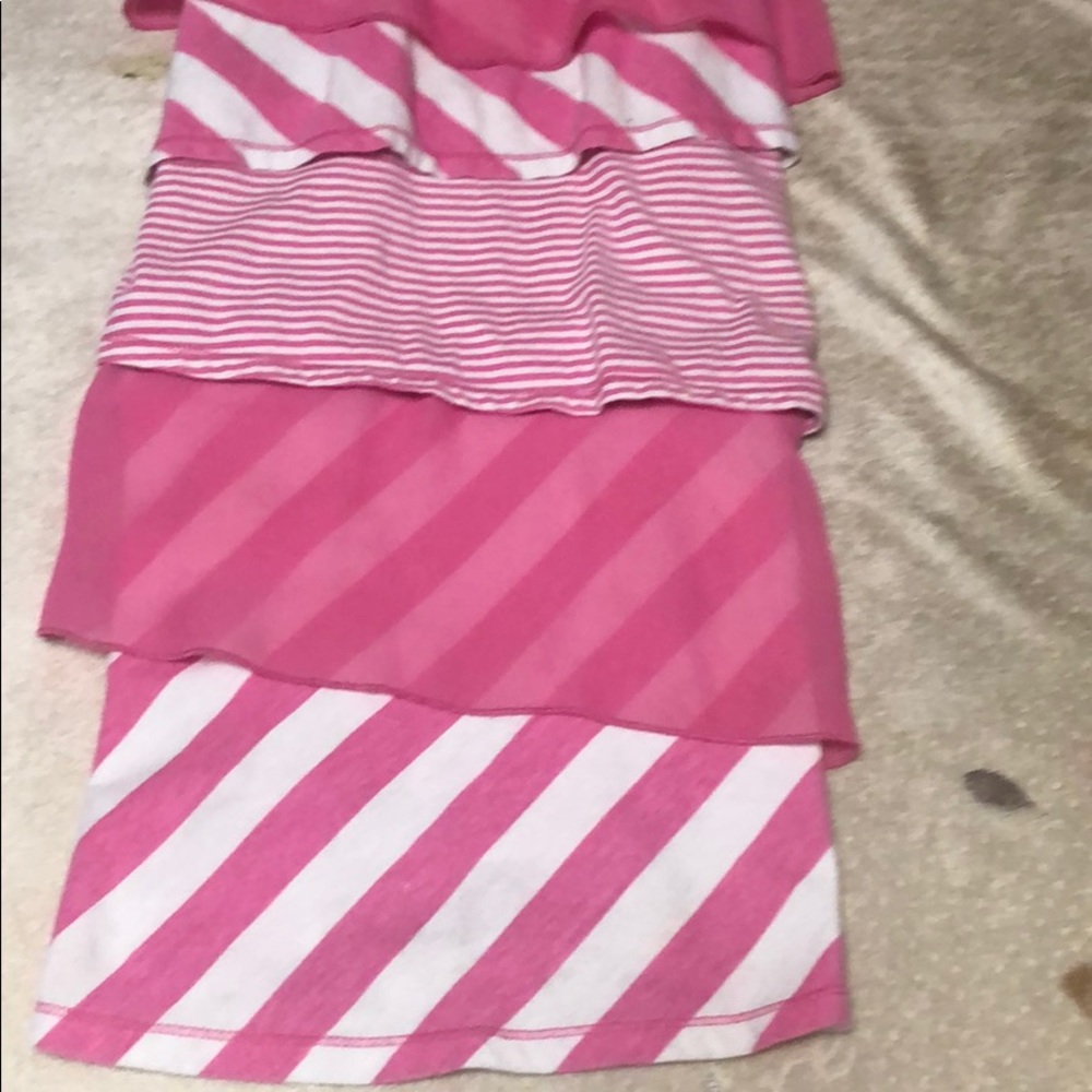 A pink and white dress